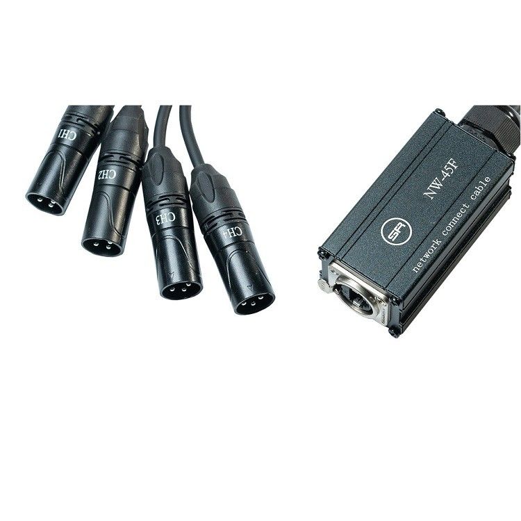 XLR 네트워크 스플리터 케이블 4 채널 3 핀 멀티 뱀 수신기 Rj45 단일 에더콘 케이블