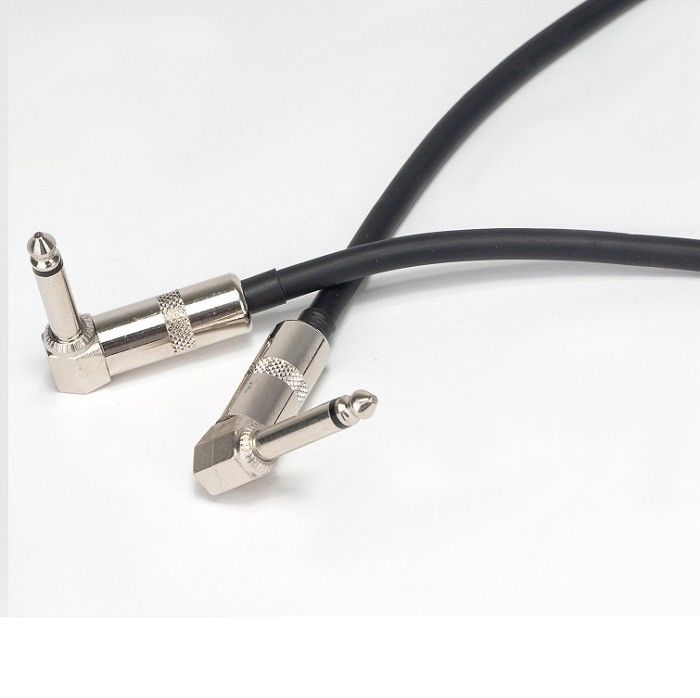 2 PC 팩 6.35mm 기타 패치 케이블 기타 페달은 직선으로 오른쪽 각을 이끌고