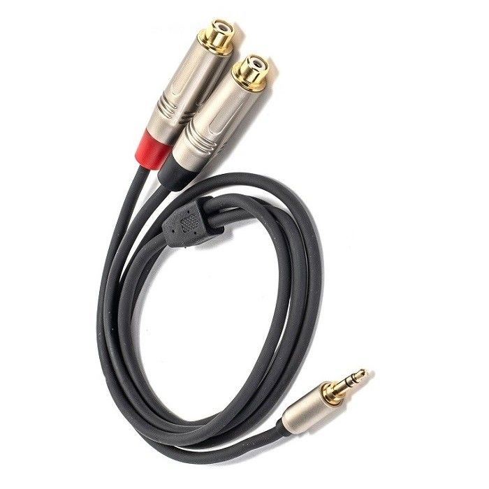 오디오 Y 스플리터 케이블 3.5mm 스테레오 로 듀얼 RCA 스피커 믹서